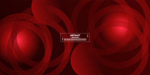 Minimal geometric dark red background. Red elements with circle gradient pattern. Dynamic shape composition. Vector Eps10