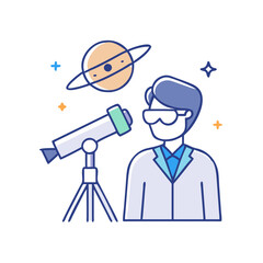 astronomer icon, astronomer vector illustration-simple illustration of astronomer, perfect for astronomer logos and icons