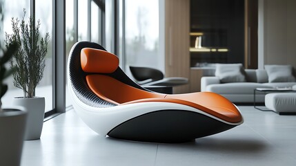 sleek futuristic seating design featuring smooth lines and innovative comfort in a modern environment ideal for cozy contemporary spaces and elegant lounge interiors