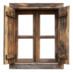 Rustic Wooden Window  Open Shutters  Vintage Frame  Countryside Charm  Farmhouse Style  Ag
