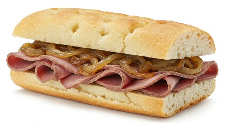 Roast Beef and Caramelized Onion Sandwich - Delicious roast beef sandwich with caramelized onions on a crusty roll. Perfect for a quick and satisfying lunch