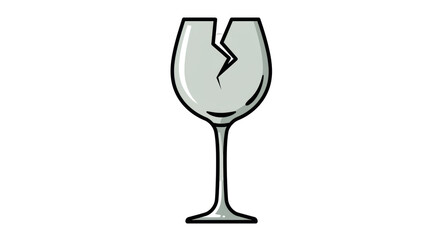 Isolated Broken Wineglass