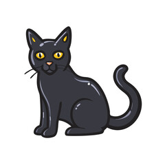black cat icon, black cat vector illustration-simple illustration of black cat, perfect for black cat logos and icons