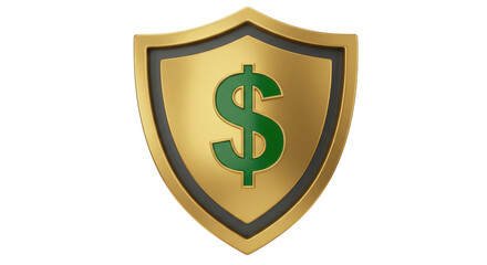Isolated Shield with Dollar Sign