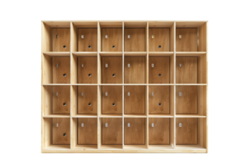 Witnessing Efficiency: Isolated Student Cubbies Isolated On Transparent Background