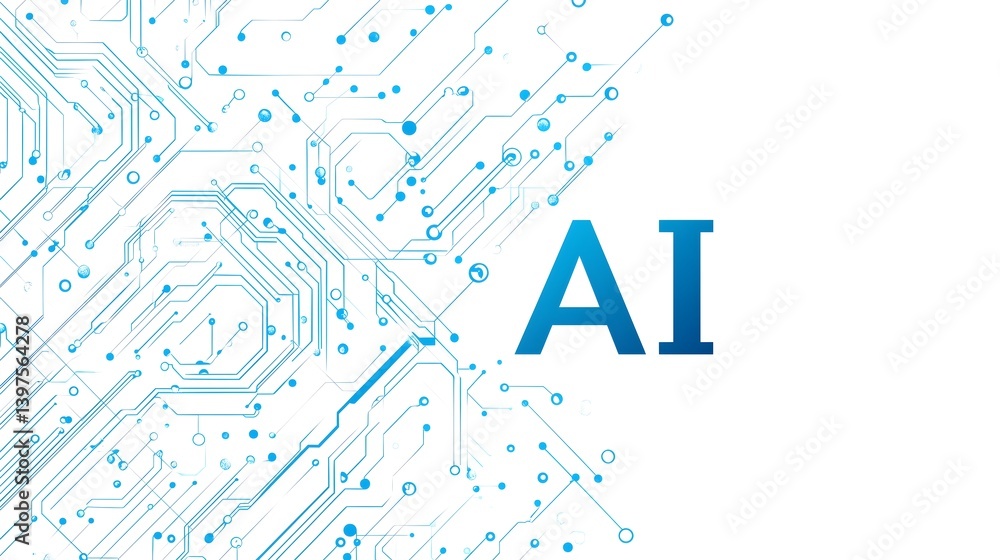 Poster ai and the digital frontier: a graphic representation of artificial intelligence, seamlessly integra