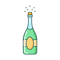 champagne bottle icon, champagne bottle vector illustration-simple illustration of champagne bottle, perfect for champagne bottle logos and icons