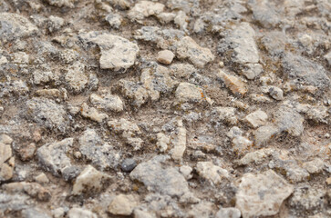 Rough Natural Stone and Gravel Texture Surface Closeup
