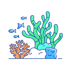 coral reef icon, coral reef vector illustration-simple illustration of coral reef, perfect for coral reef logos and icons