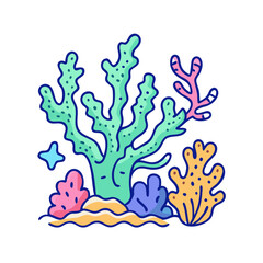 coral reef icon, coral reef vector illustration-simple illustration of coral reef, perfect for coral reef logos and icons