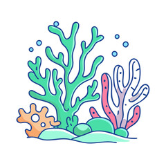 coral reef icon, coral reef vector illustration-simple illustration of coral reef, perfect for coral reef logos and icons