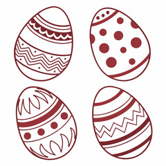 Easter Egg Vector Icon Collection.