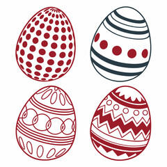 Easter Egg Vector Icon Collection.