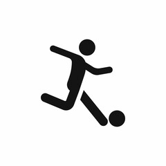 Football player and soccer isolated icon vector template and silhouette. Team sport athlete logo