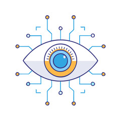 Obraz premium cyber eye icon, cyber eye vector illustration-simple illustration of cyber eye, perfect for cyber eye logos and icons