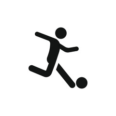 Football player and soccer isolated icon vector template and silhouette. Team sport athlete logo