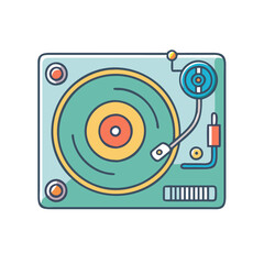 dj turntable icon, dj turntable vector illustration-simple illustration of dj turntable, perfect for dj turntable logos and icons