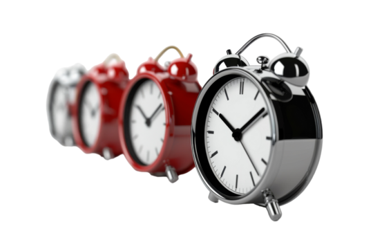 A Close-Up: Isolated Task Timers Isolated On Transparent Background