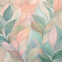 Elegant Pastel Leaf Pattern
