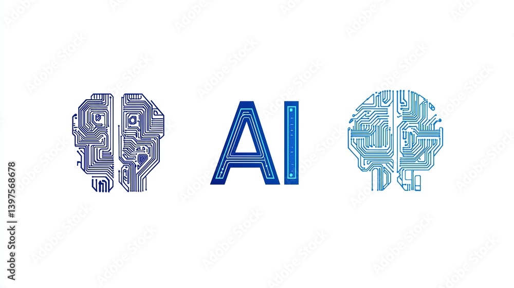 Poster ai brain innovation: this image features a conceptual representation of artificial intelligence (ai)