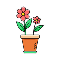 flower pot icon, flower pot vector illustration-simple illustration of flower pot, perfect for flower pot logos and icons