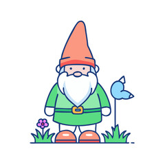 garden gnome icon, garden gnome vector illustration-simple illustration of garden gnome, perfect for garden gnome logos and icons