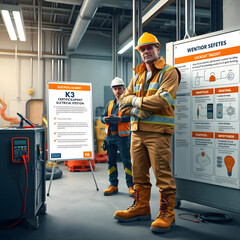 Electrical safety training for industry workers, construction site environment