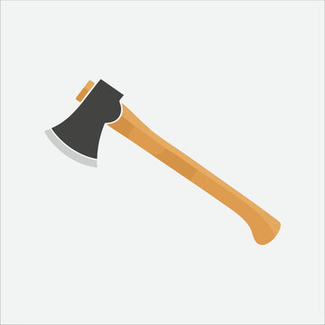 wooden axe flat design on white clip art preview