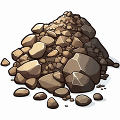 Pile of Rocks and Stones Illustration. Vector Image