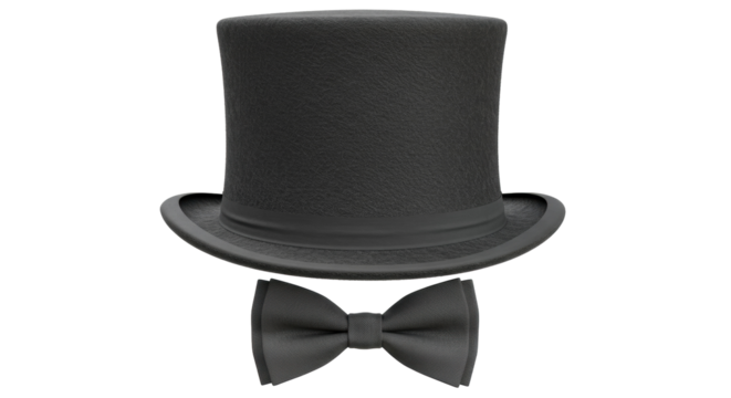 Isolated Top Hat and Bow Tie Formal Wear - Powered by Adobe