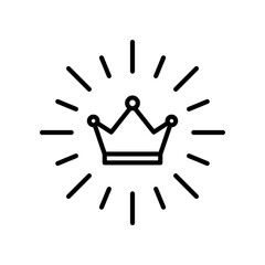 Minimalist Crown Icon with Radiating Lines Highlighting Royalty