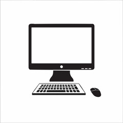 Fototapeta premium Desktop Computer Keyboard Mouse Icon Illustration. Vector Image