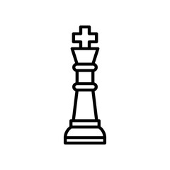 Minimalistic Black Outline of a Chess King Piece on Plain Background