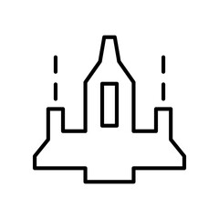 Outline Illustration of a Rocket Ship for Space Exploration Concepts