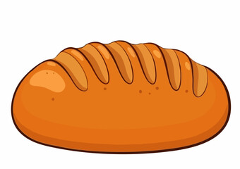 Cartoon illustration of a loaf of bread. Vector Image