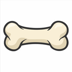 Fototapeta premium Cartoon Dog Bone Illustration. Vector Image