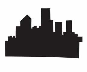 Fototapeta premium Abstract Cityscape Silhouette Vector Illustration. Vector Image