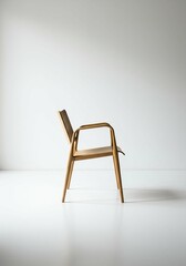 Wooden Chair Design on White Background for Interior Decor