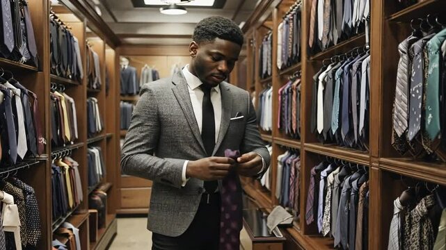 Man in a tie shop.