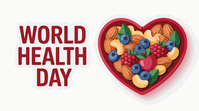 World Health Day vector illustration in flat design showing medical professionals, heart health, stethoscope, and healthcare icons – perfect for hospital, clinic, wellness, and medical campaign design - Powered by Adobe