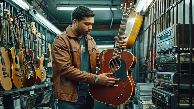 Man in a pawn shop.