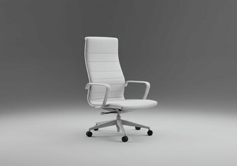 Office Chair on Gray Backdrop Minimalist Furniture