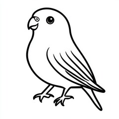 Fototapeta premium Budgerigar line art icon featuring a simple design of the bird in a relaxed pose