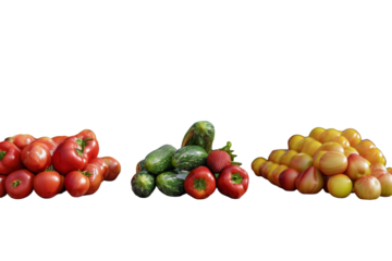 Witnessing Agricultural Bounty: Visiting Farmers Markets Isolated On Transparent Background