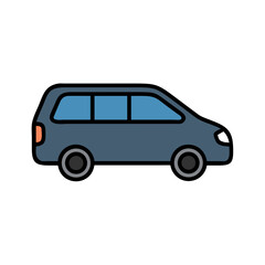 Minivan Side View Icon Design