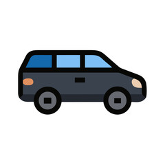 Minivan Side View Icon Design