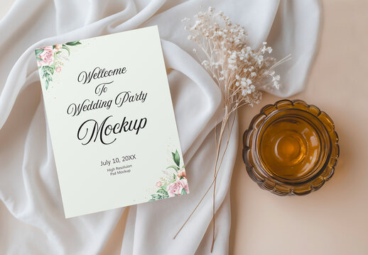 Mockup Layout For Wedding Card Invitation