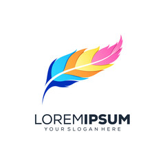 Abstract feather logo design