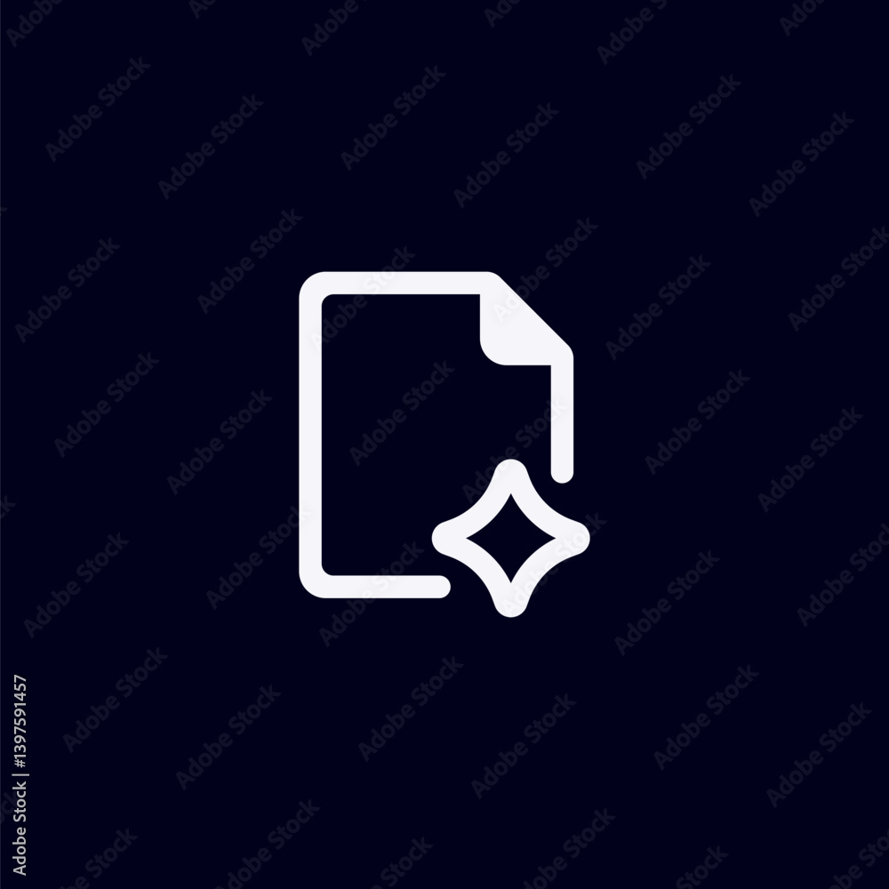 Poster ai file icon with a star symbol representing an artificial intelligence document concept.