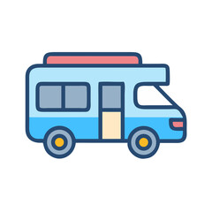 RV Camper Van Icon Design